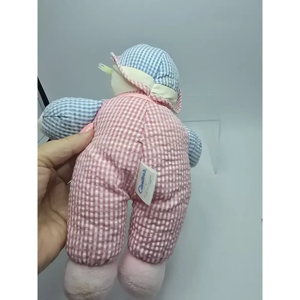 Vintage Carters plush rattle pink blue gingham 11